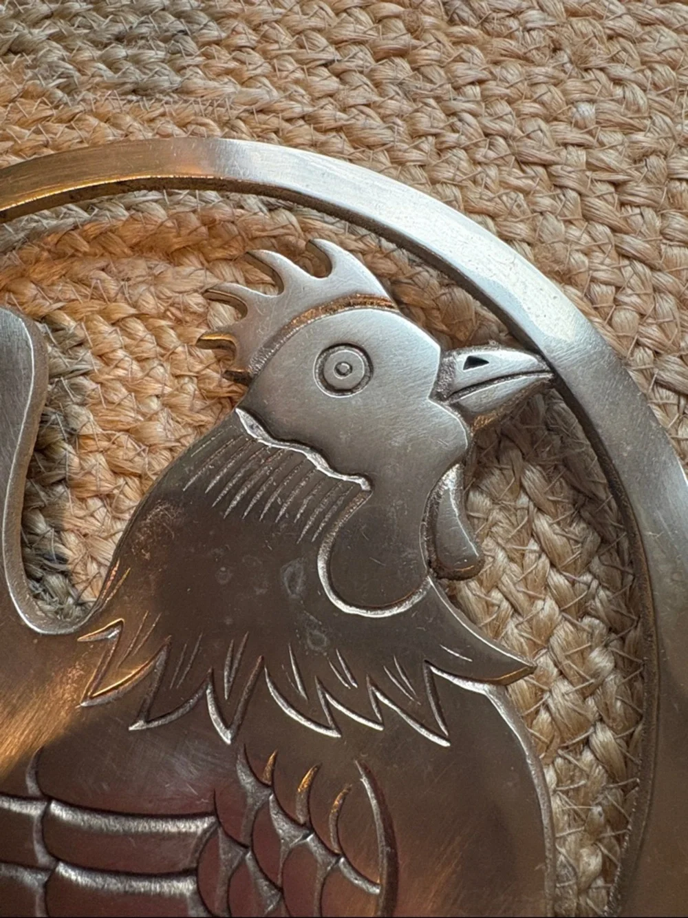 Vintage Brass Rooster Trivet